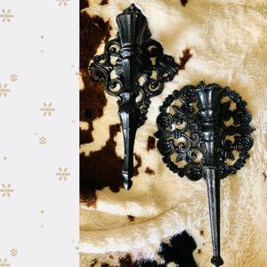 #VINTAGE! 1970’s Homeco Resin Wall Sconces Candle Holders Made in USA